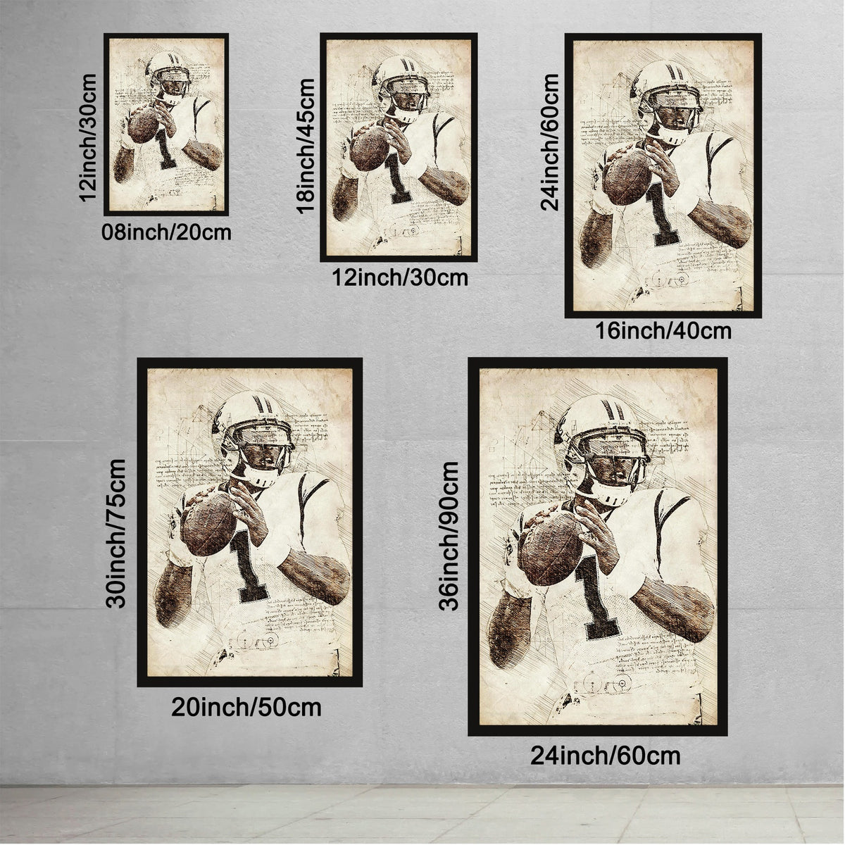 Cam Newton Sports Celebrity Art Deco Poster 7 Canvas Wall Art Poster Decor Gift