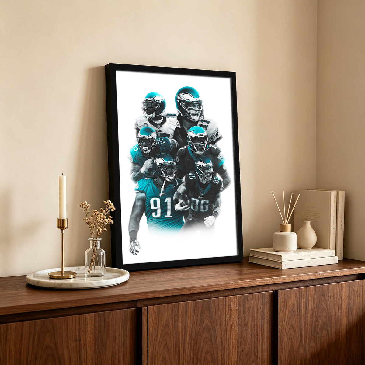 Carson Wentz Alshon Jeffery Art Sports Decorative Poster School Dormitory 6 Canvas Wall Art Poster Decor Gift