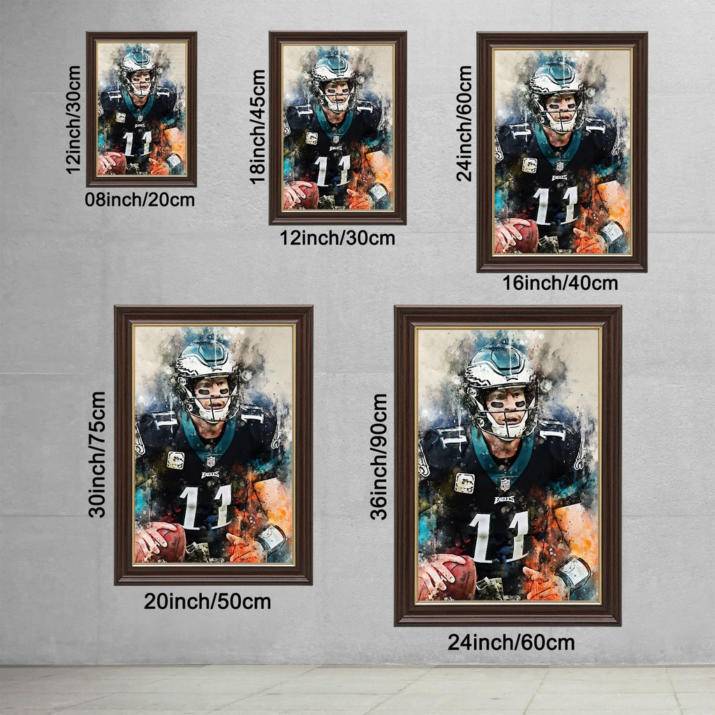 Carson Wentz Celebrity Sports Art Poster School Dining Room Decoration 5 Canvas Wall Art Poster Decor Gift