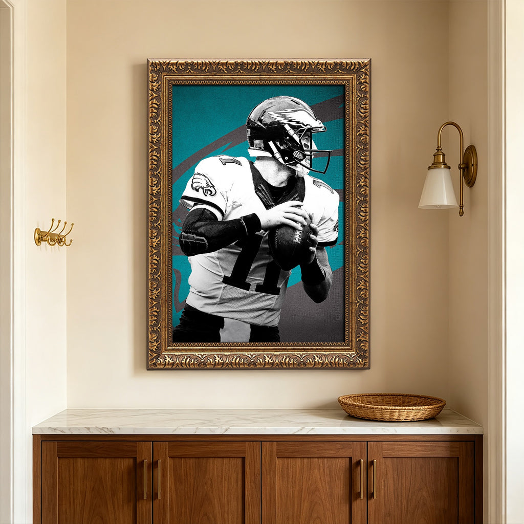 Carson Wentz Celebrity Sports Art Poster School Dining Room Decoration 1 Canvas Wall Art Poster Decor Gift