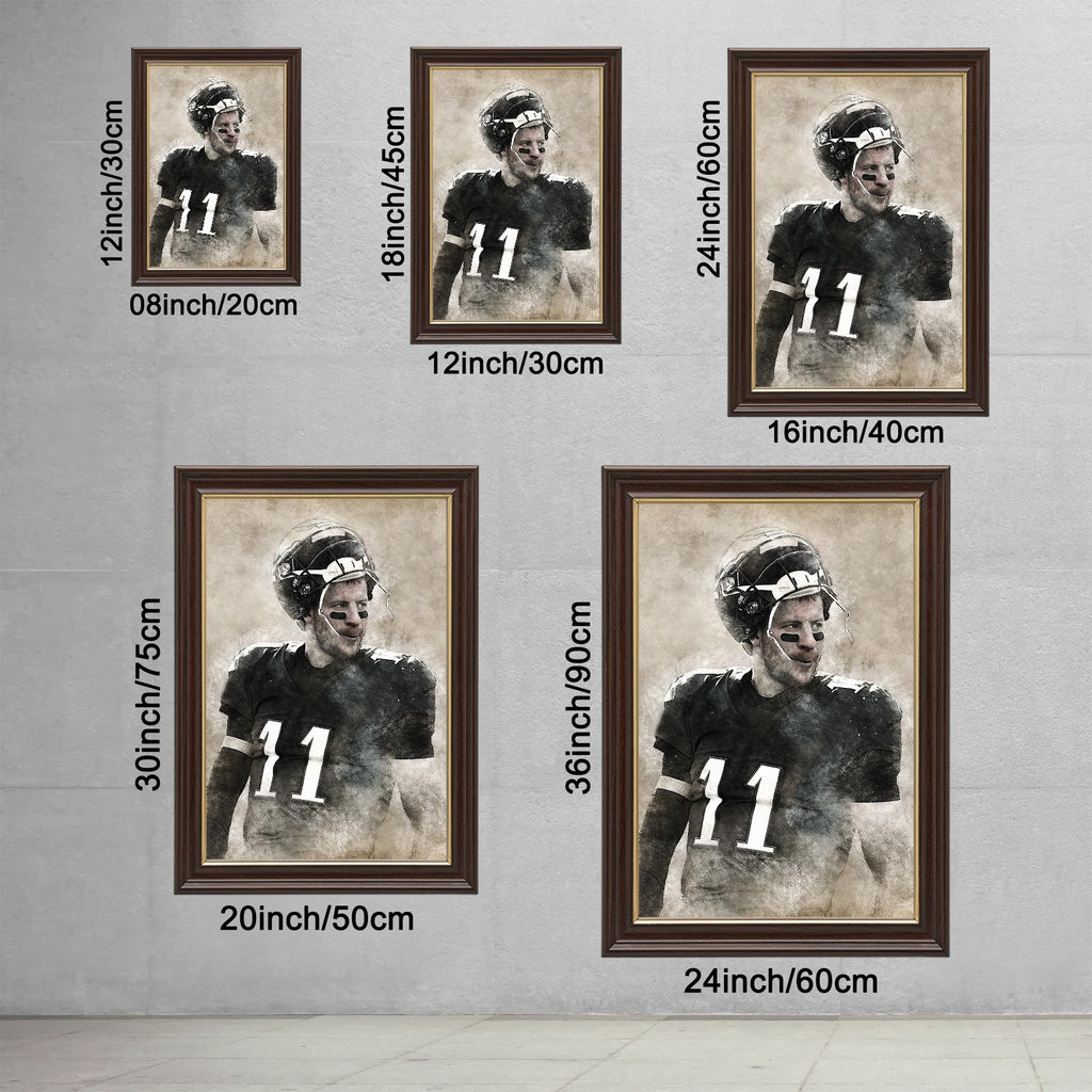 Carson Wentz Sports Celebrity Art Deco Poster 1 Canvas Wall Art Poster Decor Gift