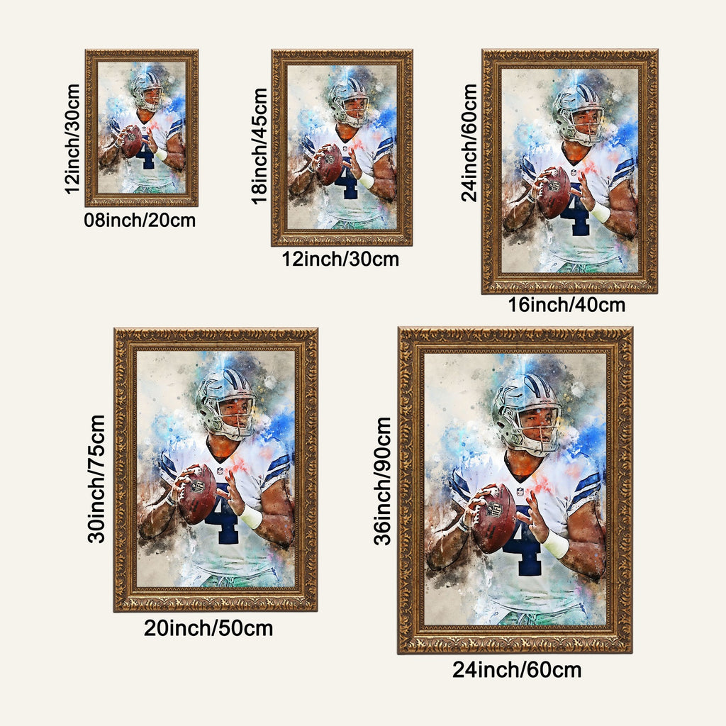 Dak Prescott Celebrity Sports Art Poster School Dining Room Decoration 5 Canvas Wall Art Poster Decor Gift