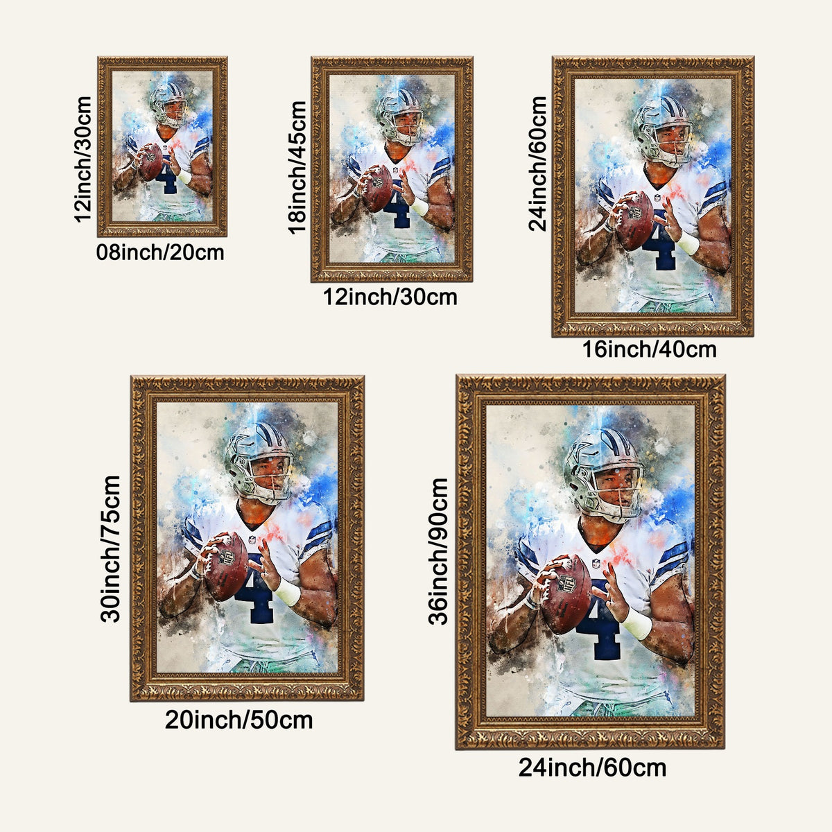 Dak Prescott Celebrity Sports Art Poster School Dining Room Decoration 5 Canvas Wall Art Poster Decor Gift