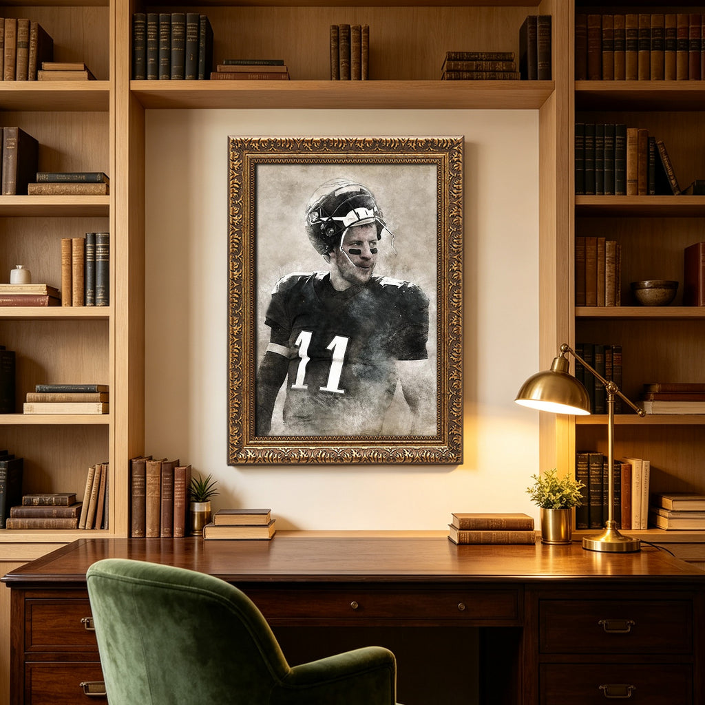 Carson Wentz Sports Celebrity Art Deco Poster 1 Canvas Wall Art Poster Decor Gift
