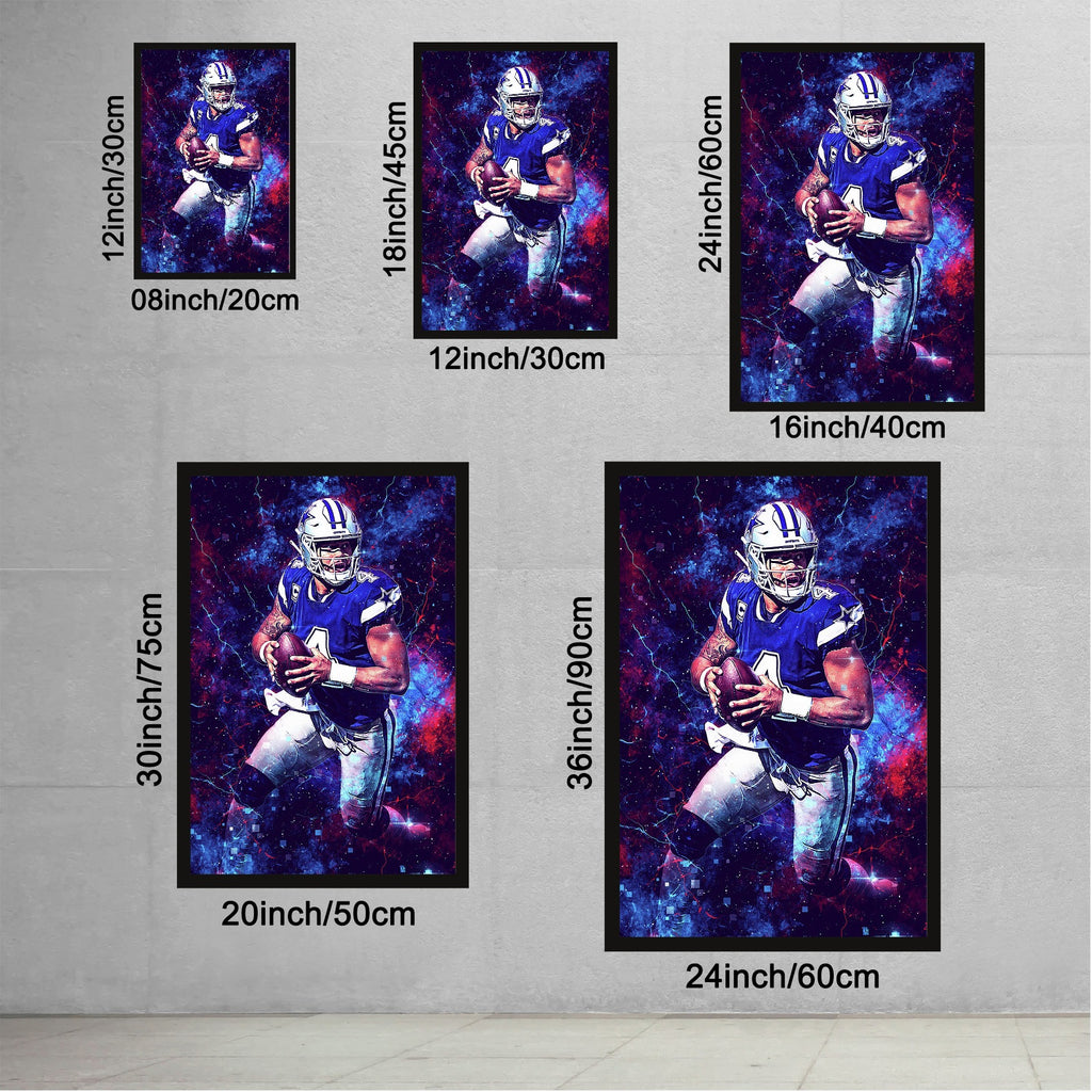 Dak Prescott Sports Celebrity Art Deco Poster 3 Canvas Wall Art Poster Decor Gift