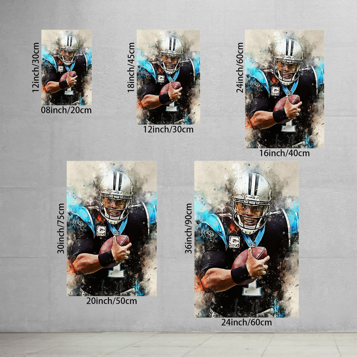 Cam Newton Celebrity Sports Art Poster School Dining Room Decoration 0 Canvas Wall Art Poster Decor Gift