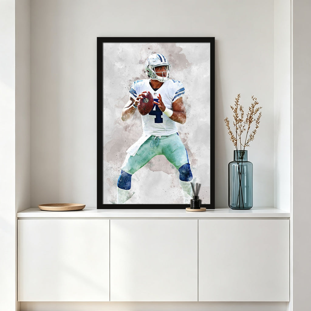 Dak Prescott Celebrity Sports Art Poster School Dining Room Decoration 4 Canvas Wall Art Poster Decor Gift