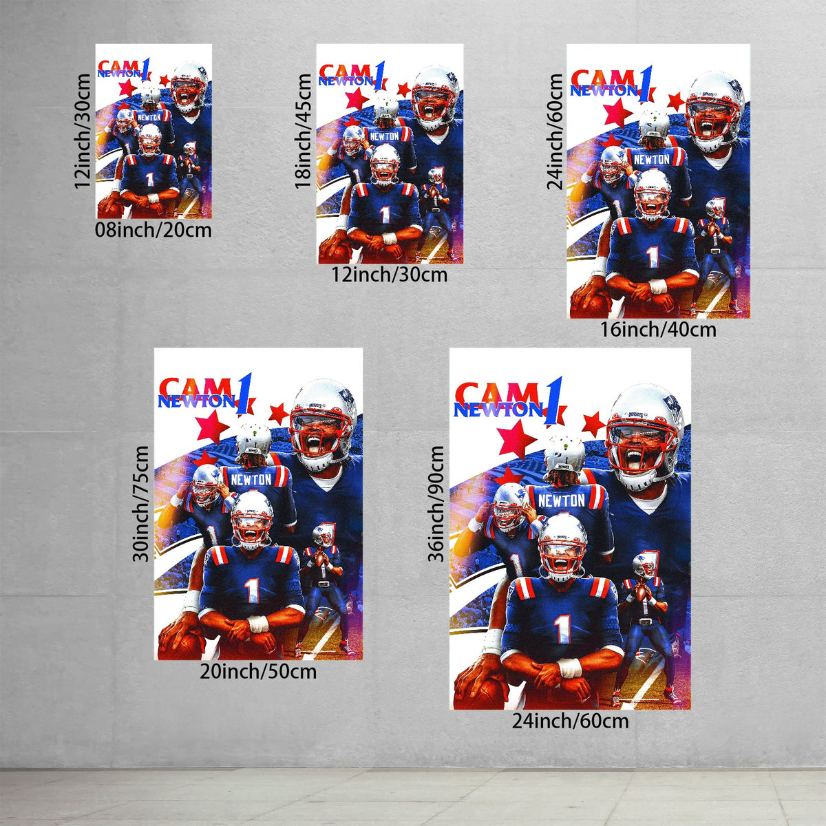 Cam Newton Sports Celebrity Art Deco Poster 1 Canvas Wall Art Poster Decor Gift