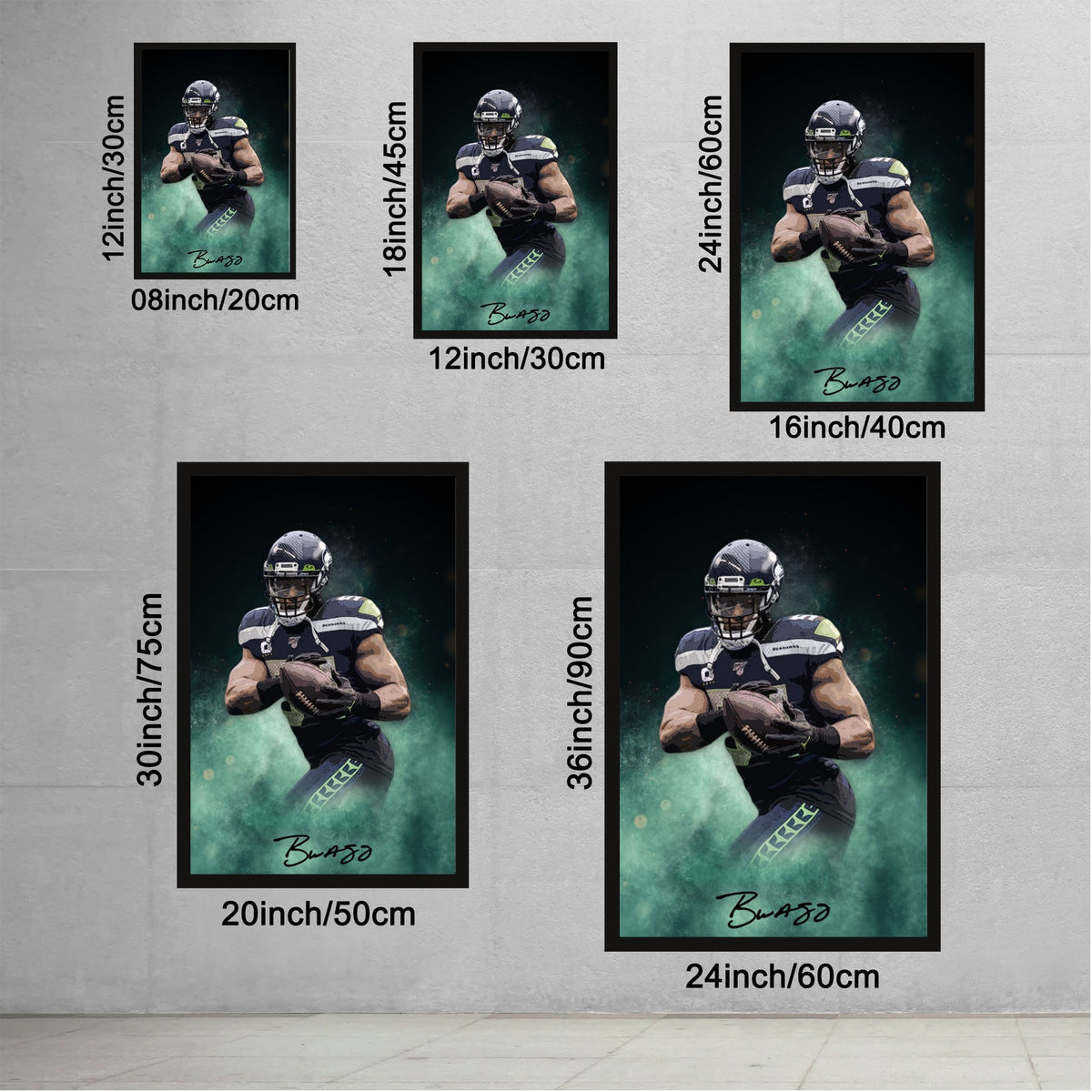 Bobby Wagner Celebrity Sports Art Poster School Dining Room Decoration 4 Canvas Wall Art Poster Decor Gift