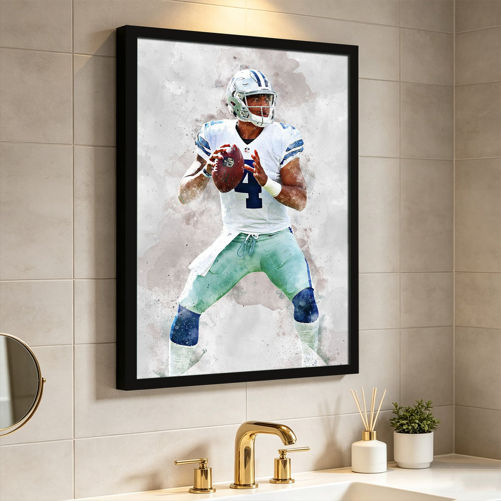 Dak Prescott Celebrity Sports Art Poster School Dining Room Decoration 4 Canvas Wall Art Poster Decor Gift