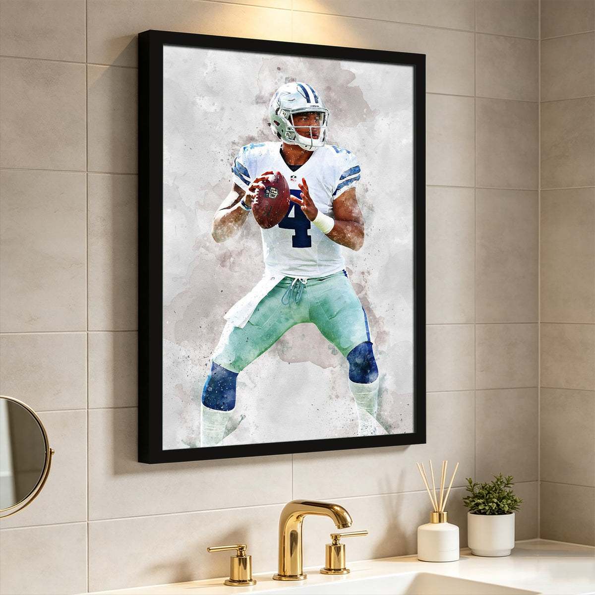Dak Prescott Celebrity Sports Art Poster School Dining Room Decoration 4 Canvas Wall Art Poster Decor Gift