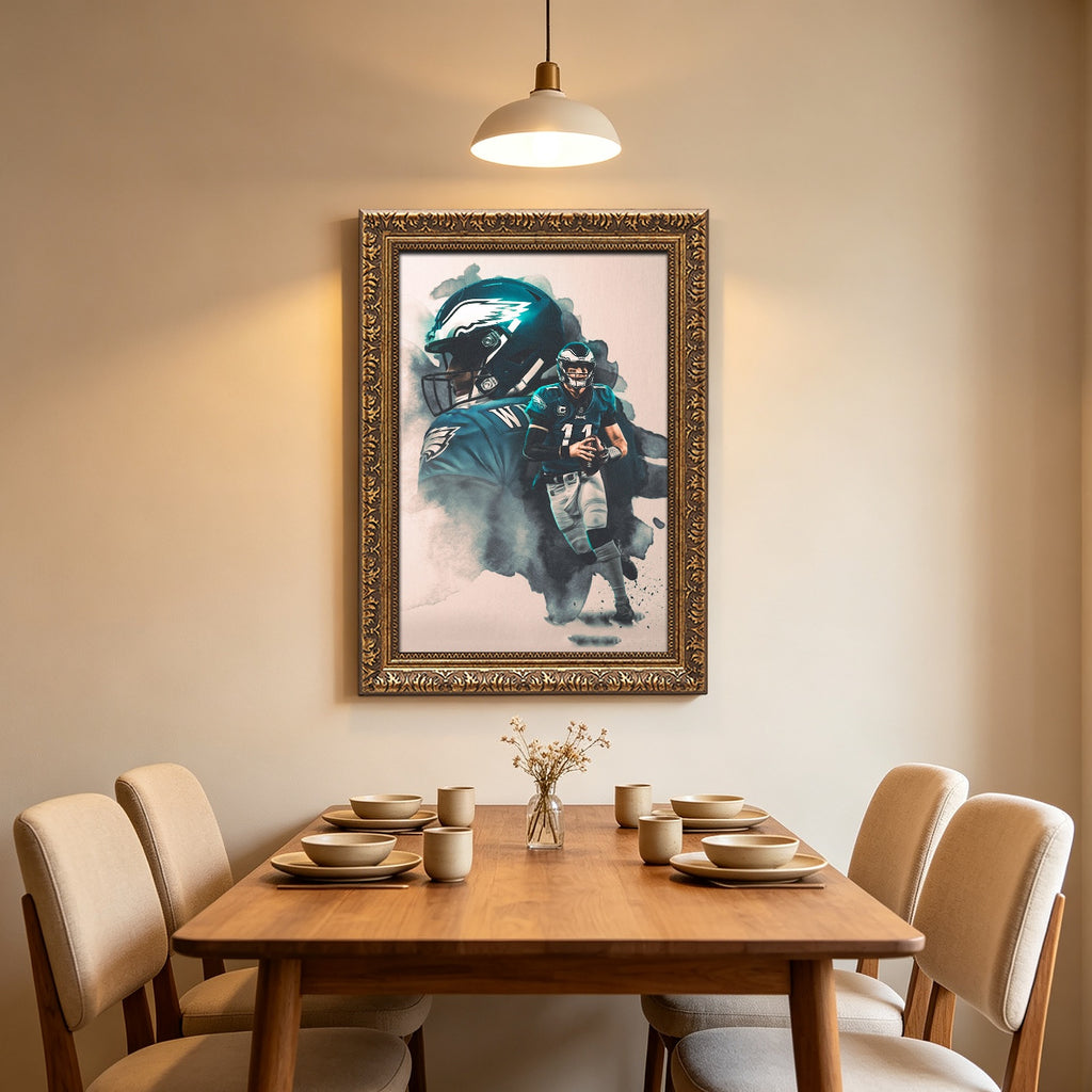 Carson Wentz Art Sports Decorative Poster School Dormitory 3 Canvas Wall Art Poster Decor Gift