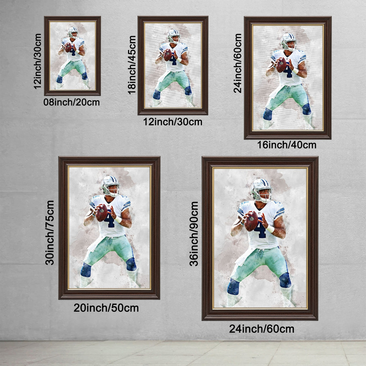 Dak Prescott Celebrity Sports Art Poster School Dining Room Decoration 4 Canvas Wall Art Poster Decor Gift
