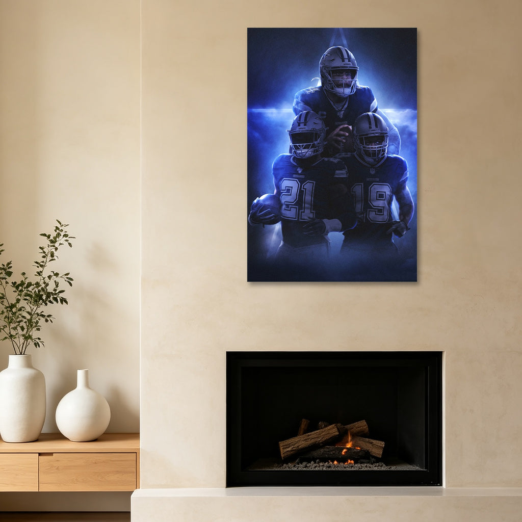 Dak Prescott Amari Cooper Ezekiel Elliott Art Sports Decorative Poster School Dormitory 3 Canvas Wall Art Poster Decor Gift