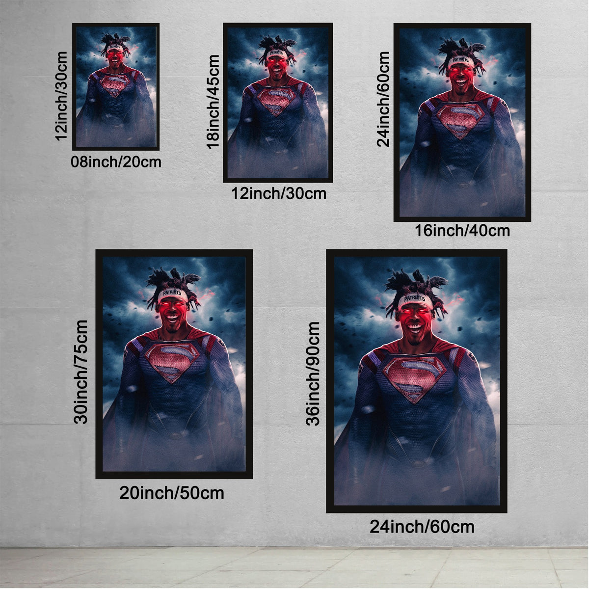 Cam Newton Art Sports Decorative Poster School Dormitory 4 Canvas Wall Art Poster Decor Gift