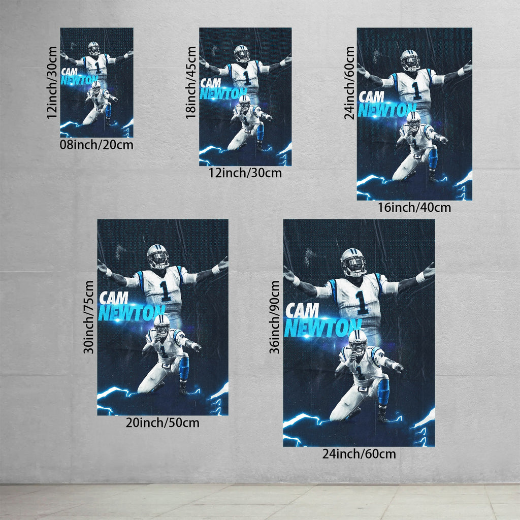 Cam Newton Sports Celebrity Art Deco Poster 5 Canvas Wall Art Poster Decor Gift
