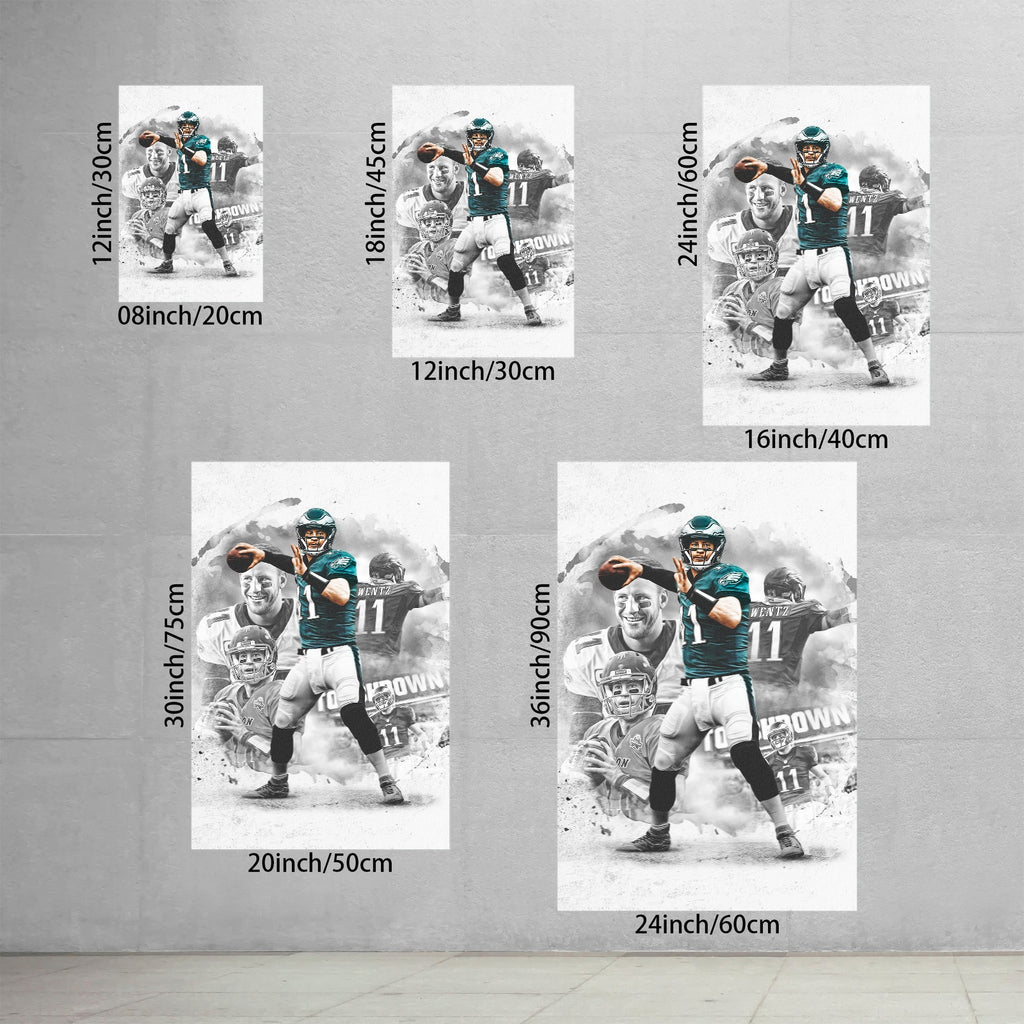 Carson Wentz Art Sports Decorative Poster School Dormitory 1 Canvas Wall Art Poster Decor Gift
