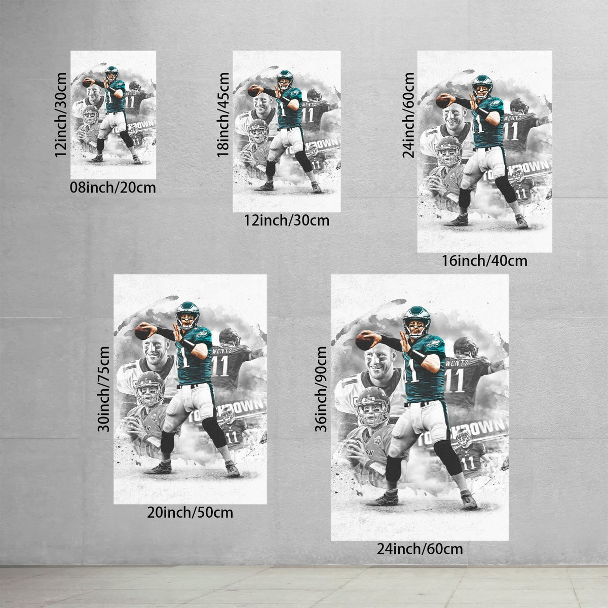 Carson Wentz Art Sports Decorative Poster School Dormitory 1 Canvas Wall Art Poster Decor Gift