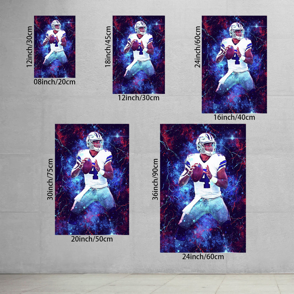 Dak Prescott Sports Celebrity Art Deco Poster 2 Canvas Wall Art Poster Decor Gift