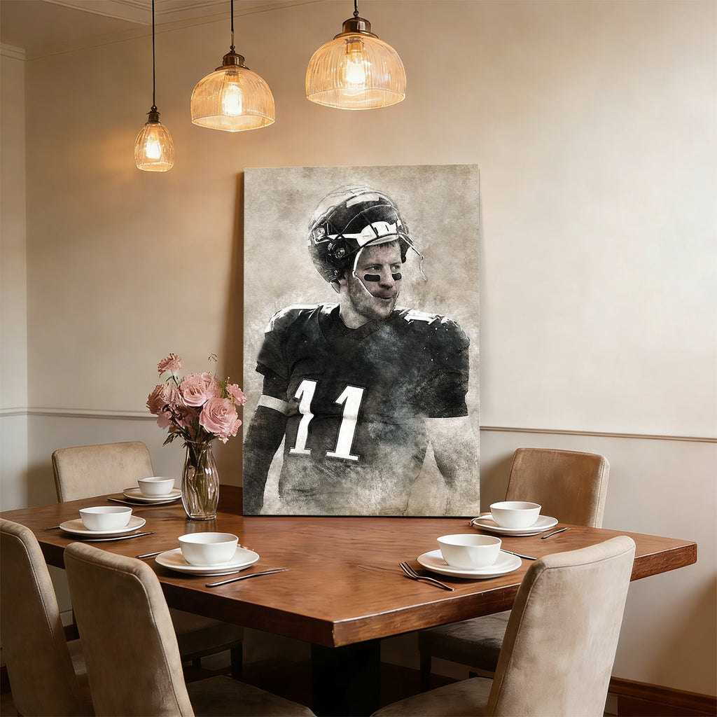 Carson Wentz Sports Celebrity Art Deco Poster 1 Canvas Wall Art Poster Decor Gift