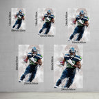 Chris Carson Celebrity Sports Art Poster School Dining Room Decoration 6 Canvas Wall Art Poster Decor Gift