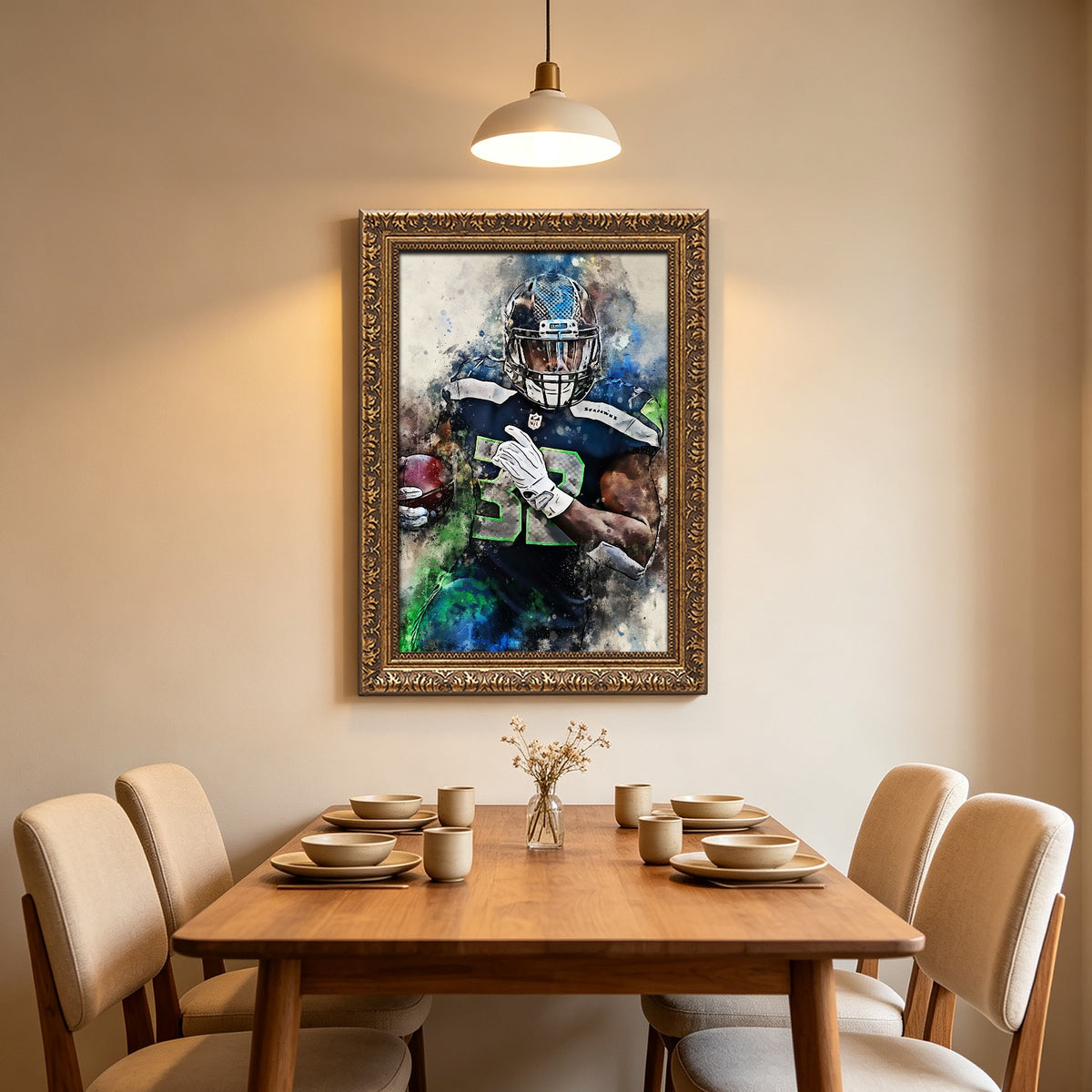 Chris Carson Celebrity Sports Art Poster School Dining Room Decoration 0 Canvas Wall Art Poster Decor Gift
