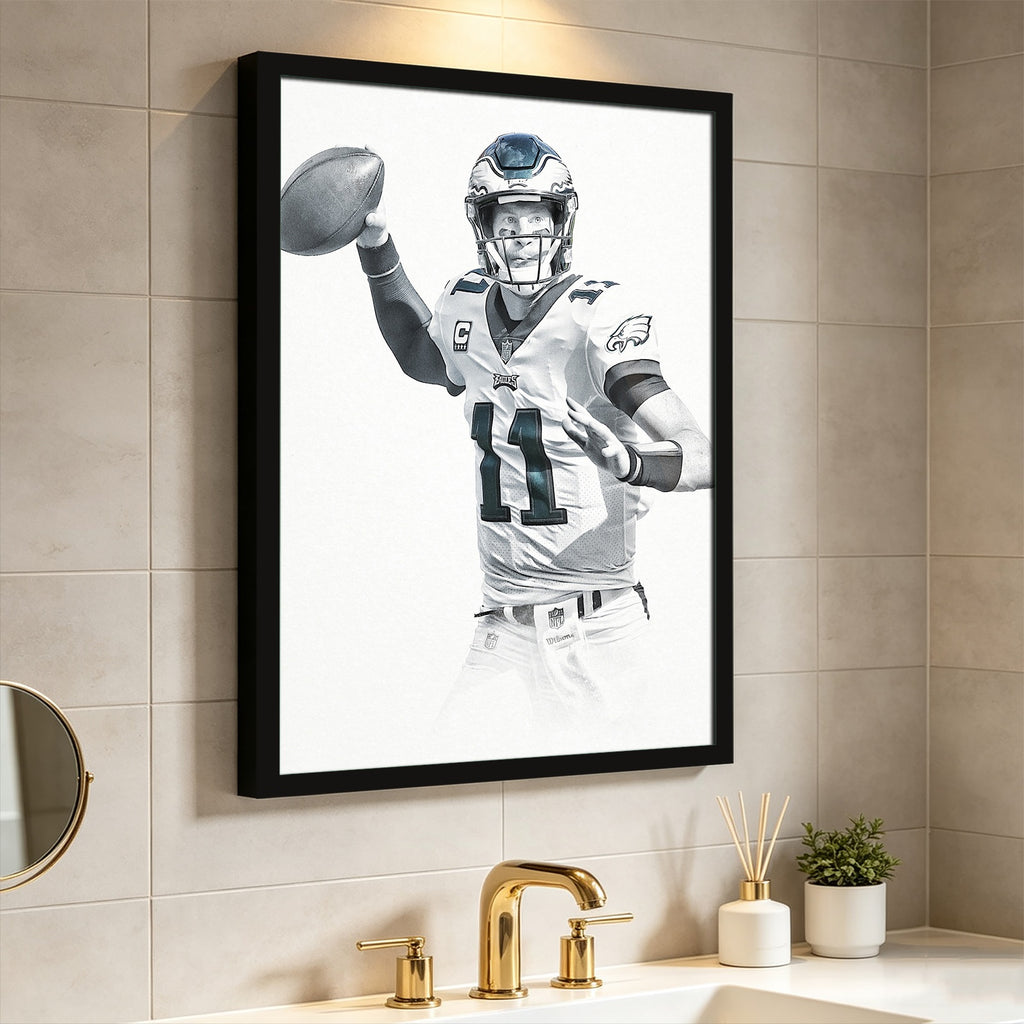 Carson Wentz Art Sports Decorative Poster School Dormitory 9 Canvas Wall Art Poster Decor Gift
