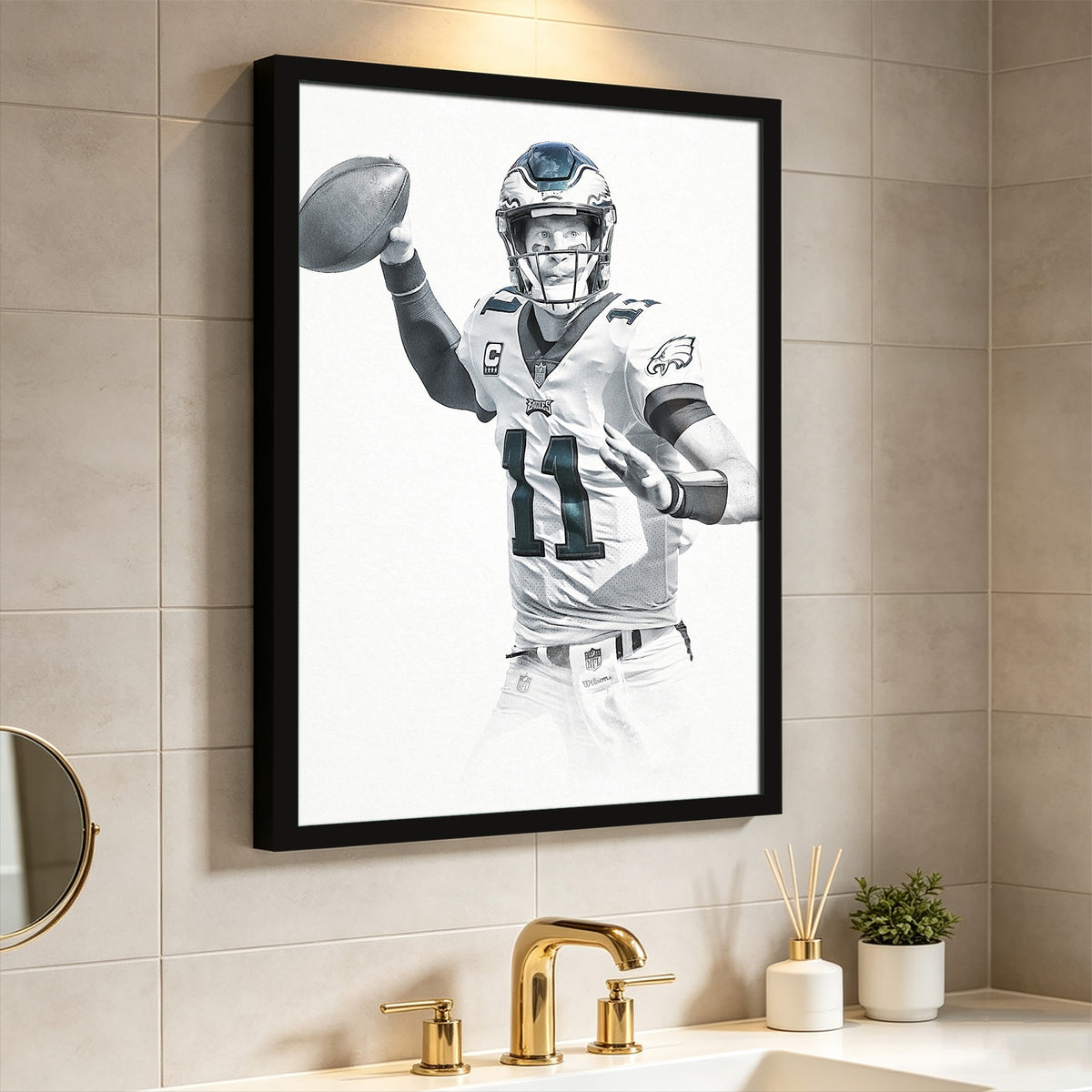 Carson Wentz Art Sports Decorative Poster School Dormitory 9 Canvas Wall Art Poster Decor Gift