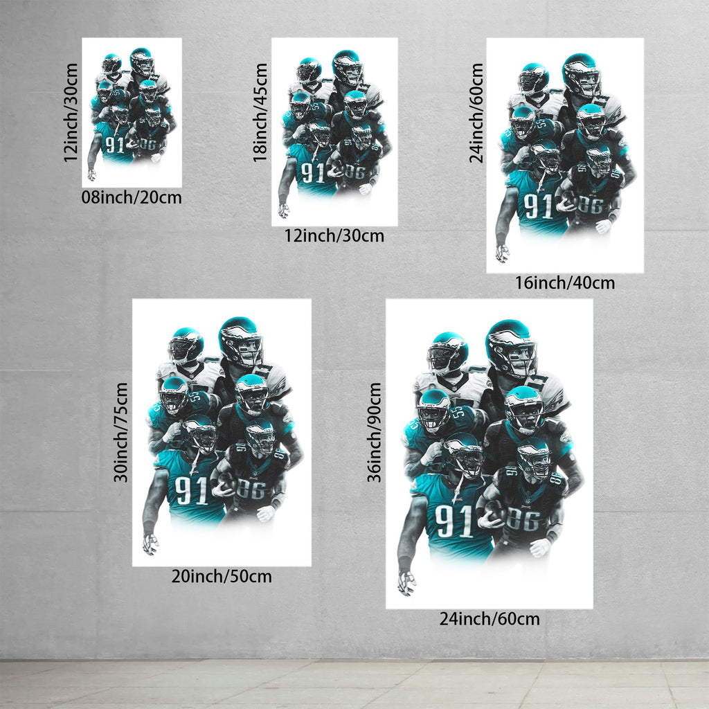 Carson Wentz Alshon Jeffery Art Sports Decorative Poster School Dormitory 6 Canvas Wall Art Poster Decor Gift