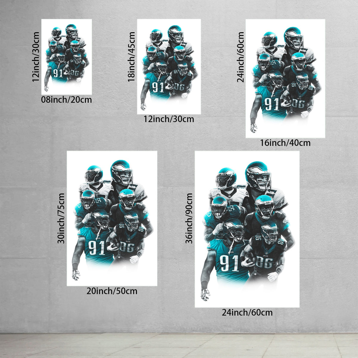 Carson Wentz Alshon Jeffery Art Sports Decorative Poster School Dormitory 6 Canvas Wall Art Poster Decor Gift