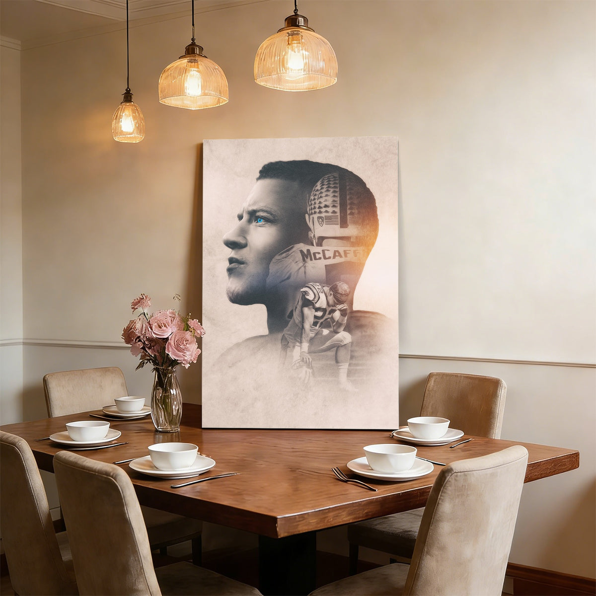 Christian McCaffrey Art Sports Decorative Poster School Dormitory 6 Canvas Wall Art Poster Decor Gift