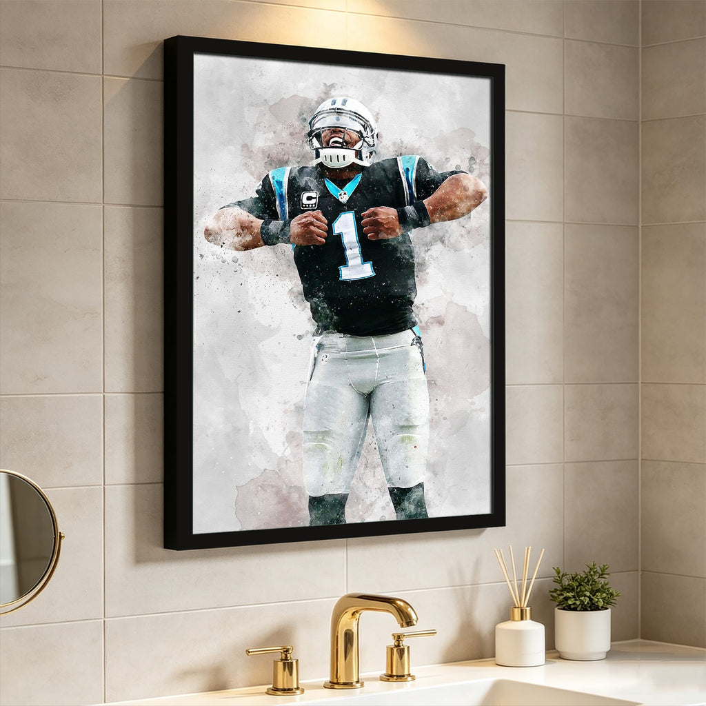 Cam Newton Celebrity Sports Art Poster School Dining Room Decoration 5 Canvas Wall Art Poster Decor Gift