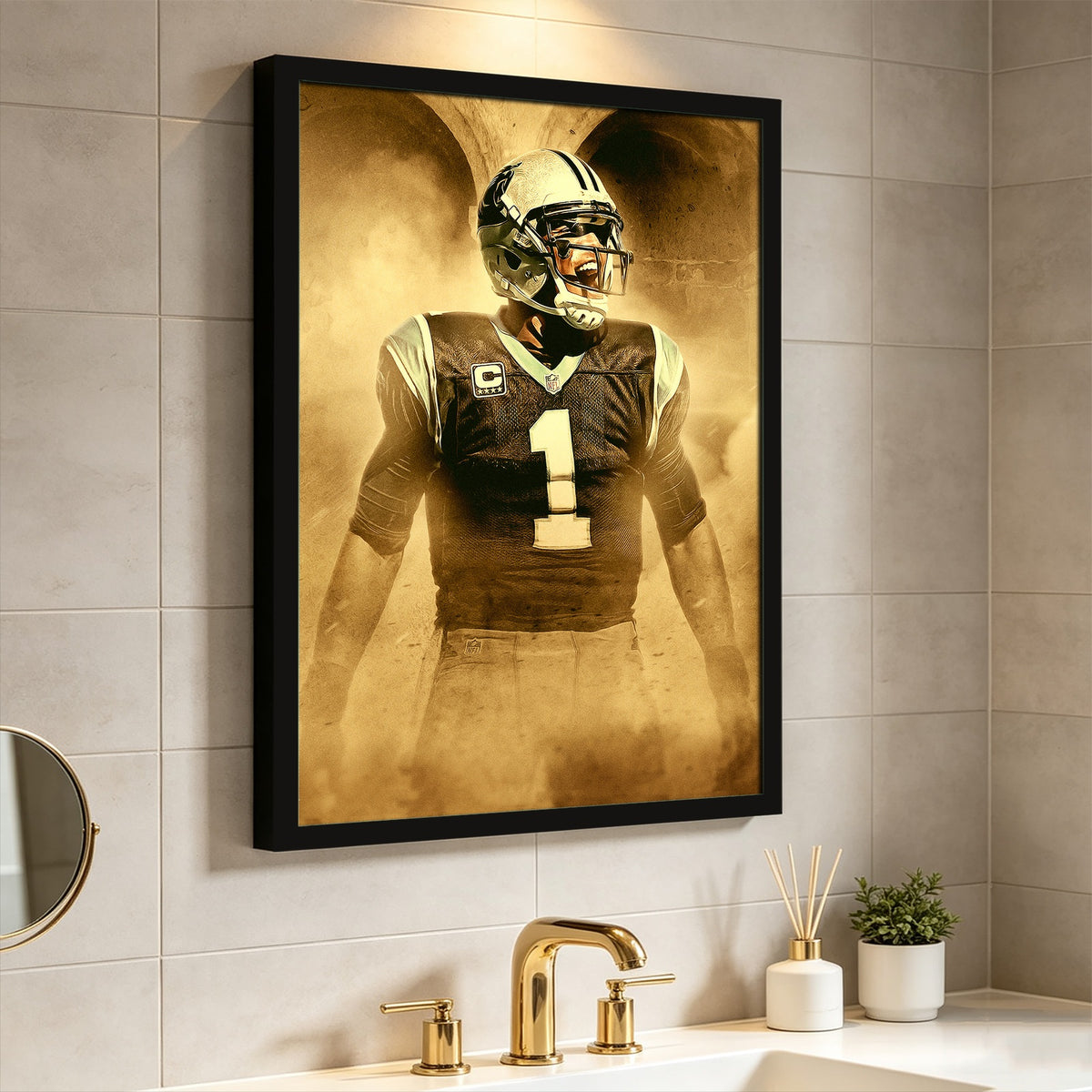 Cam Newton Art Sports Decorative Poster School Dormitory 9 Canvas Wall Art Poster Decor Gift