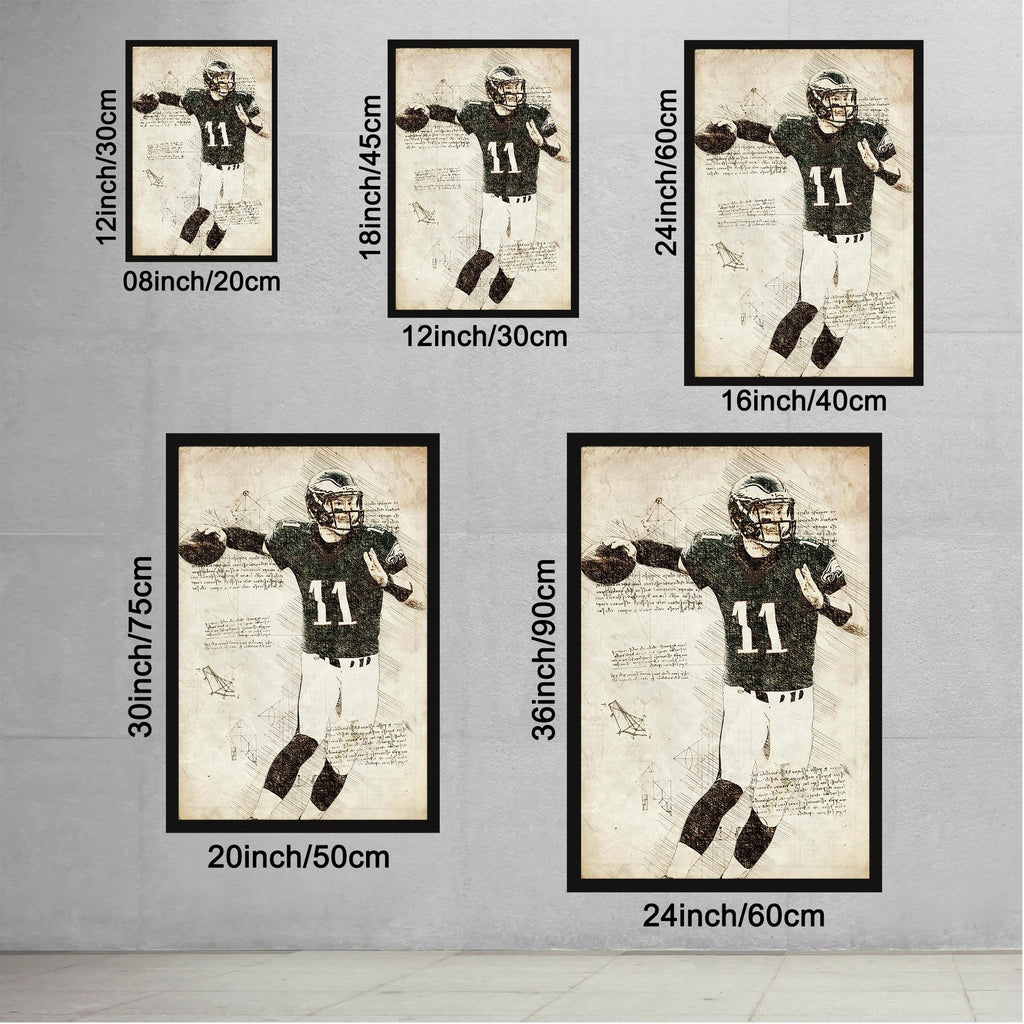 Carson Wentz Sports Celebrity Art Deco Poster 4 Canvas Wall Art Poster Decor Gift
