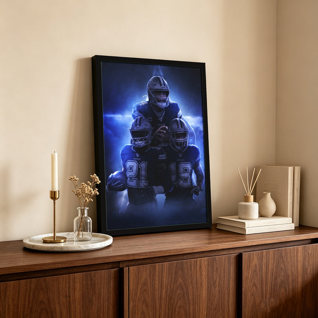 Dak Prescott Amari Cooper Ezekiel Elliott Art Sports Decorative Poster School Dormitory 3 Canvas Wall Art Poster Decor Gift