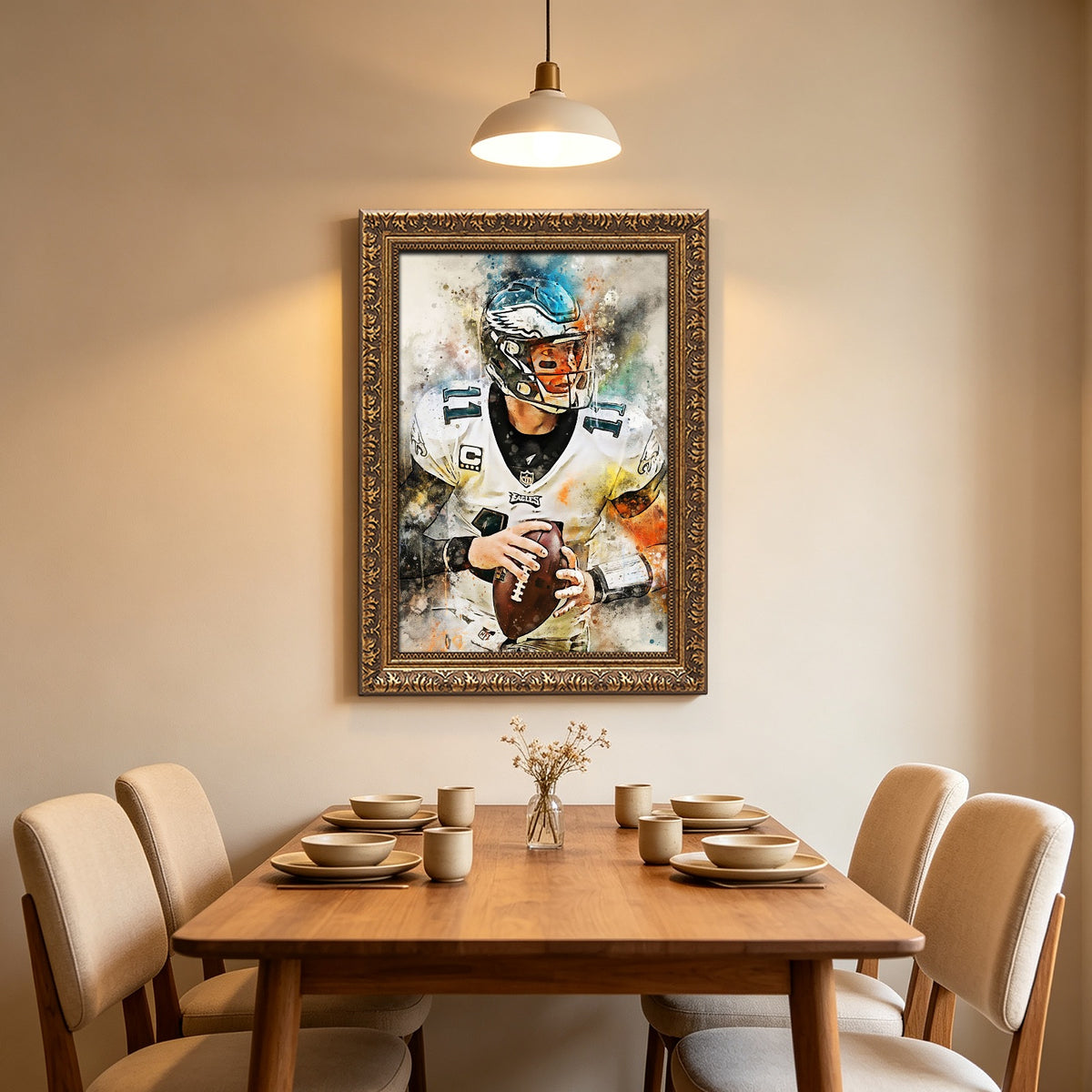 Carson Wentz Celebrity Sports Art Poster School Dining Room Decoration 7 Canvas Wall Art Poster Decor Gift
