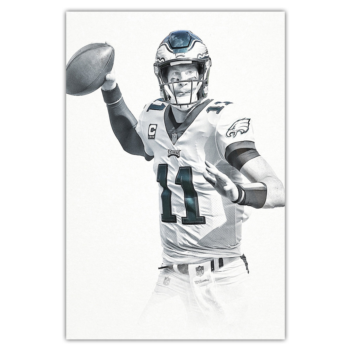 Carson Wentz Art Sports Decorative Poster School Dormitory 9 Canvas Wall Art Poster Decor Gift