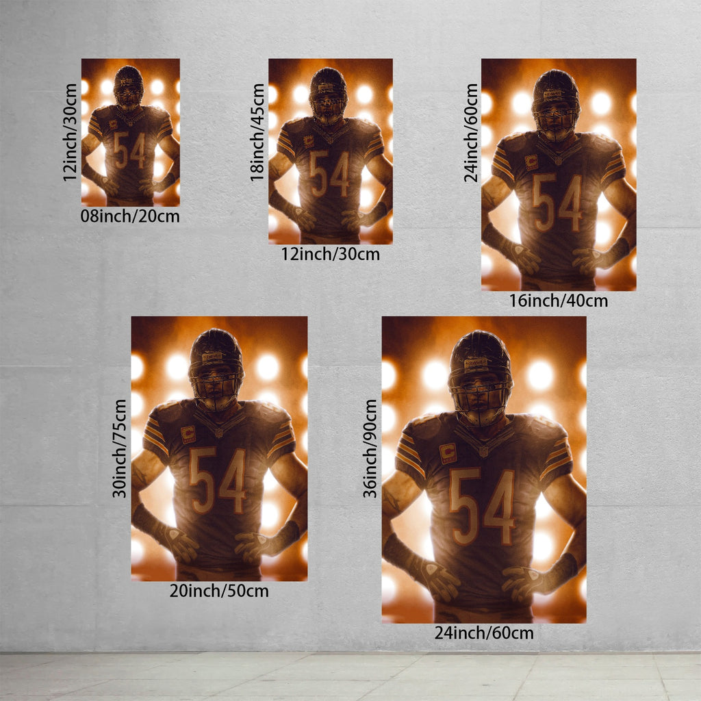 Brian Urlacher Art Sports Decorative Poster School Dormitory 5 Canvas Wall Art Poster Decor Gift