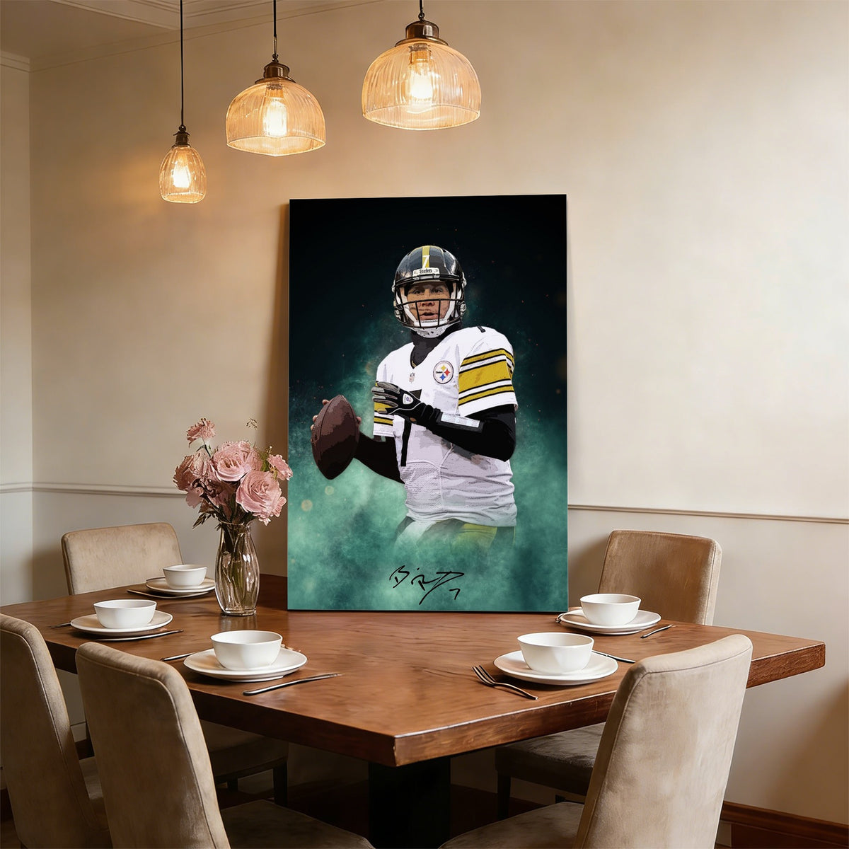 Ben Roethlisberger Celebrity Sports Art Poster School Dining Room Decoration 9 Canvas Wall Art Poster Decor Gift