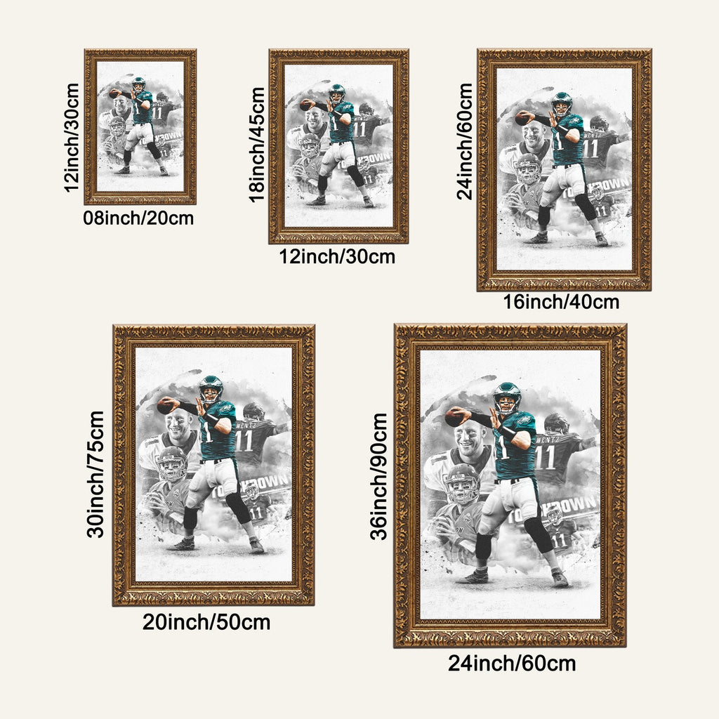 Carson Wentz Art Sports Decorative Poster School Dormitory 1 Canvas Wall Art Poster Decor Gift