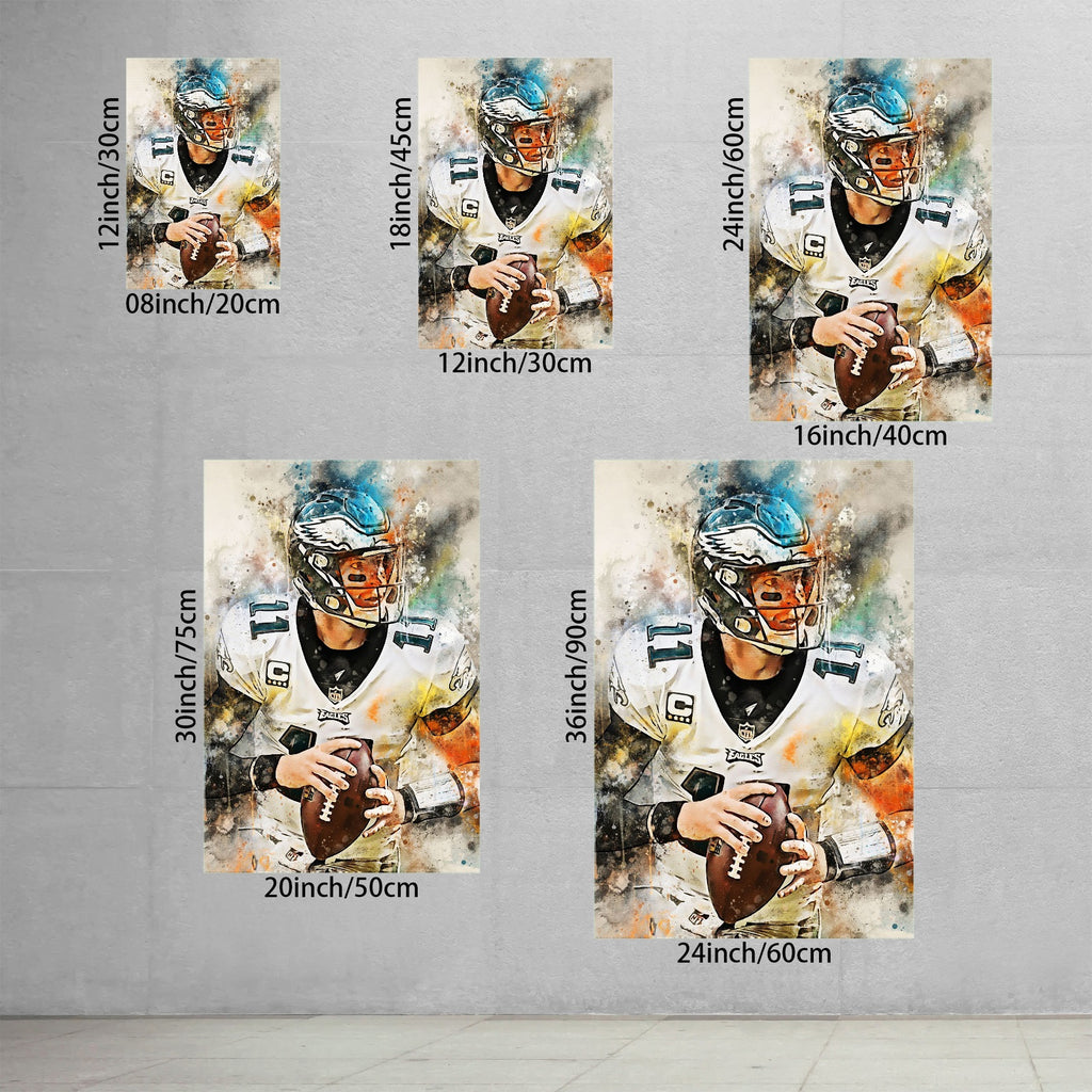 Carson Wentz Celebrity Sports Art Poster School Dining Room Decoration 7 Canvas Wall Art Poster Decor Gift