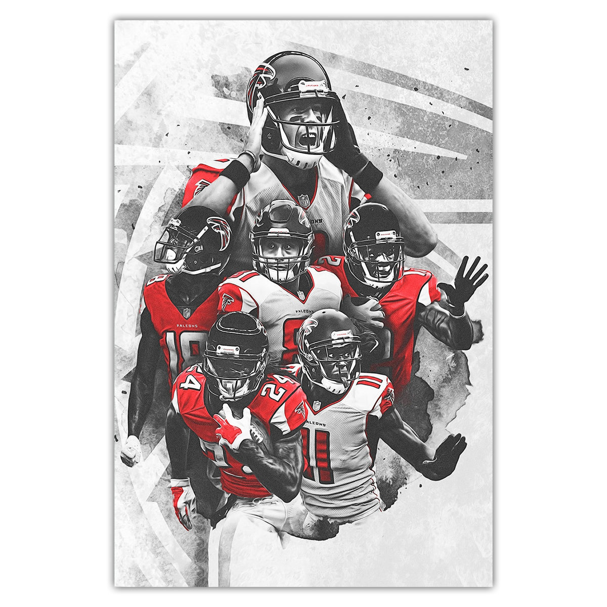Calvin Ridley Austin Hooper Mohamed Sanu Sr Matt Ryan Celebrity Sports Art Poster School Dining Room Decoration 2 Canvas Wall Art Poster Decor Gift