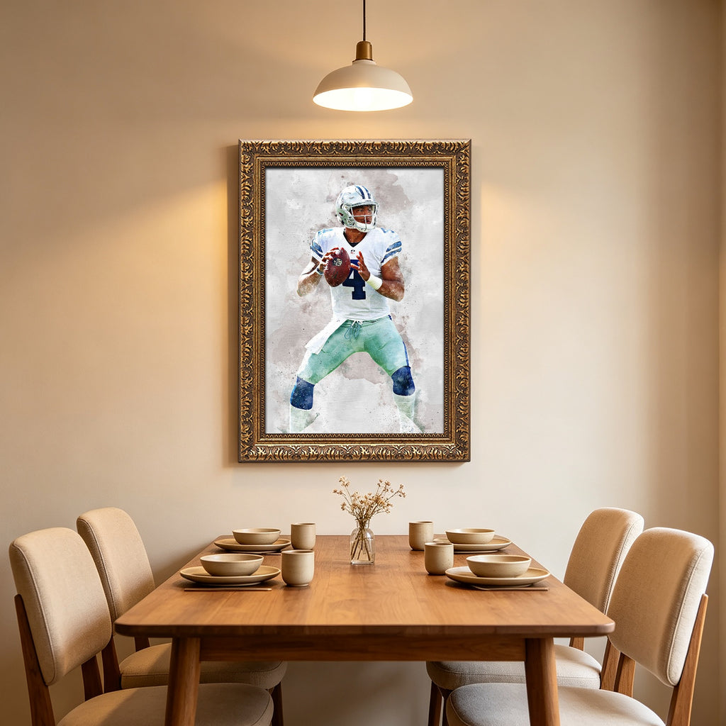 Dak Prescott Celebrity Sports Art Poster School Dining Room Decoration 4 Canvas Wall Art Poster Decor Gift