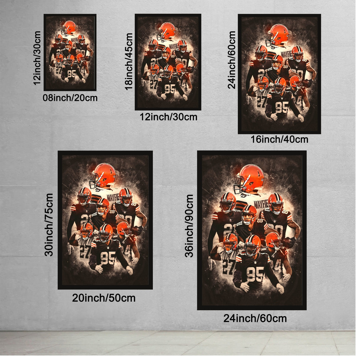 Baker Mayfield Kareem Hunt Austin Hooper Denzel Ward Art Sports Decorative Poster School Dormitory 1 Canvas Wall Art Poster Decor Gift