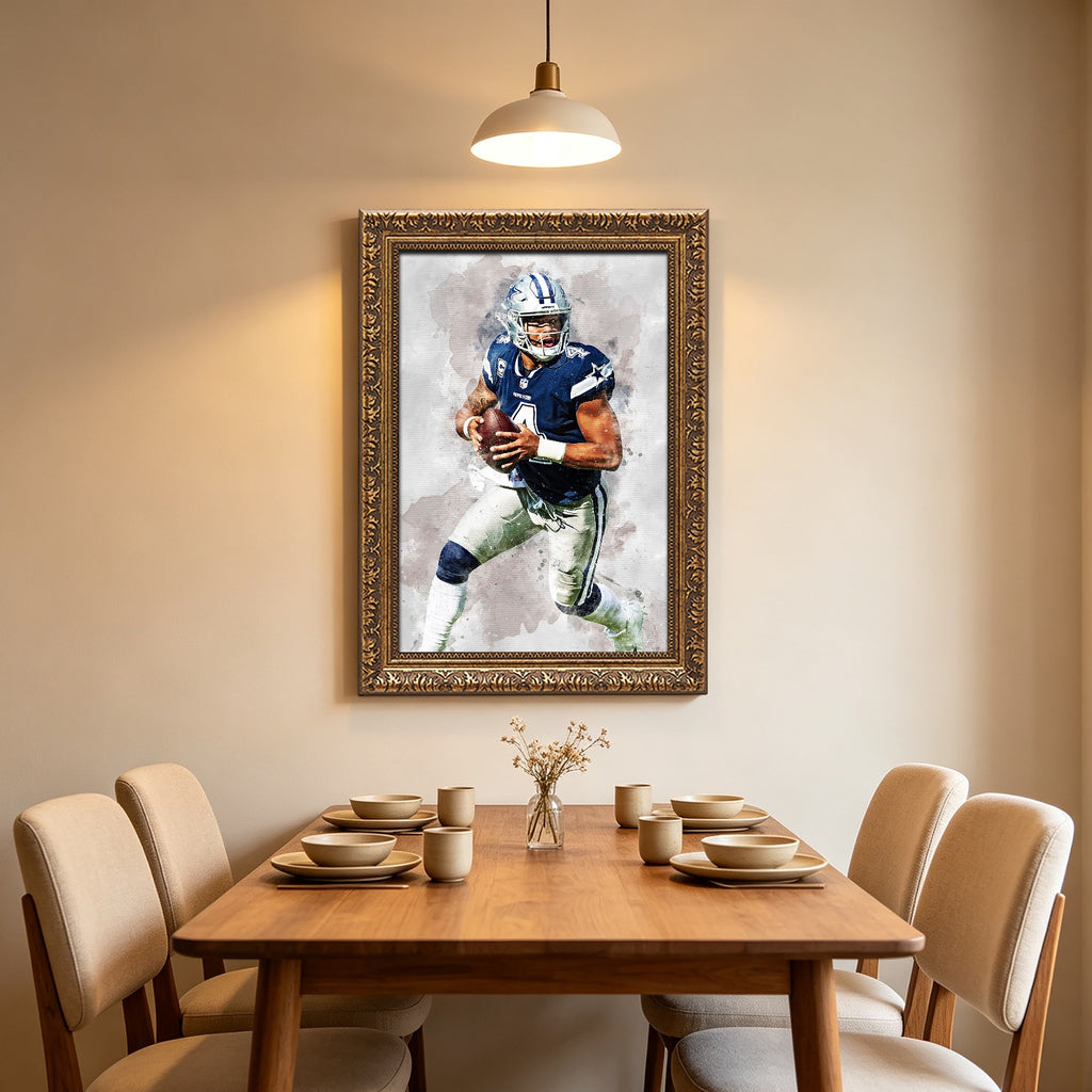 Dak Prescott 1Celebrity Sports Art Poster School Dining Room Decoration 0 Canvas Wall Art Poster Decor Gift