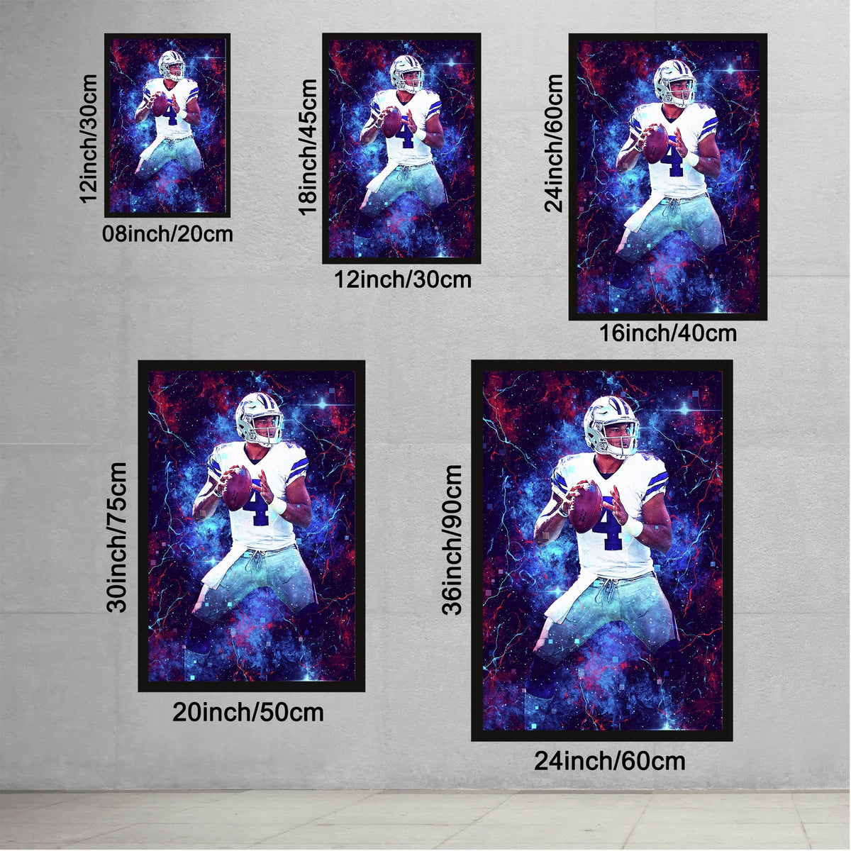 Dak Prescott Sports Celebrity Art Deco Poster 2 Canvas Wall Art Poster Decor Gift
