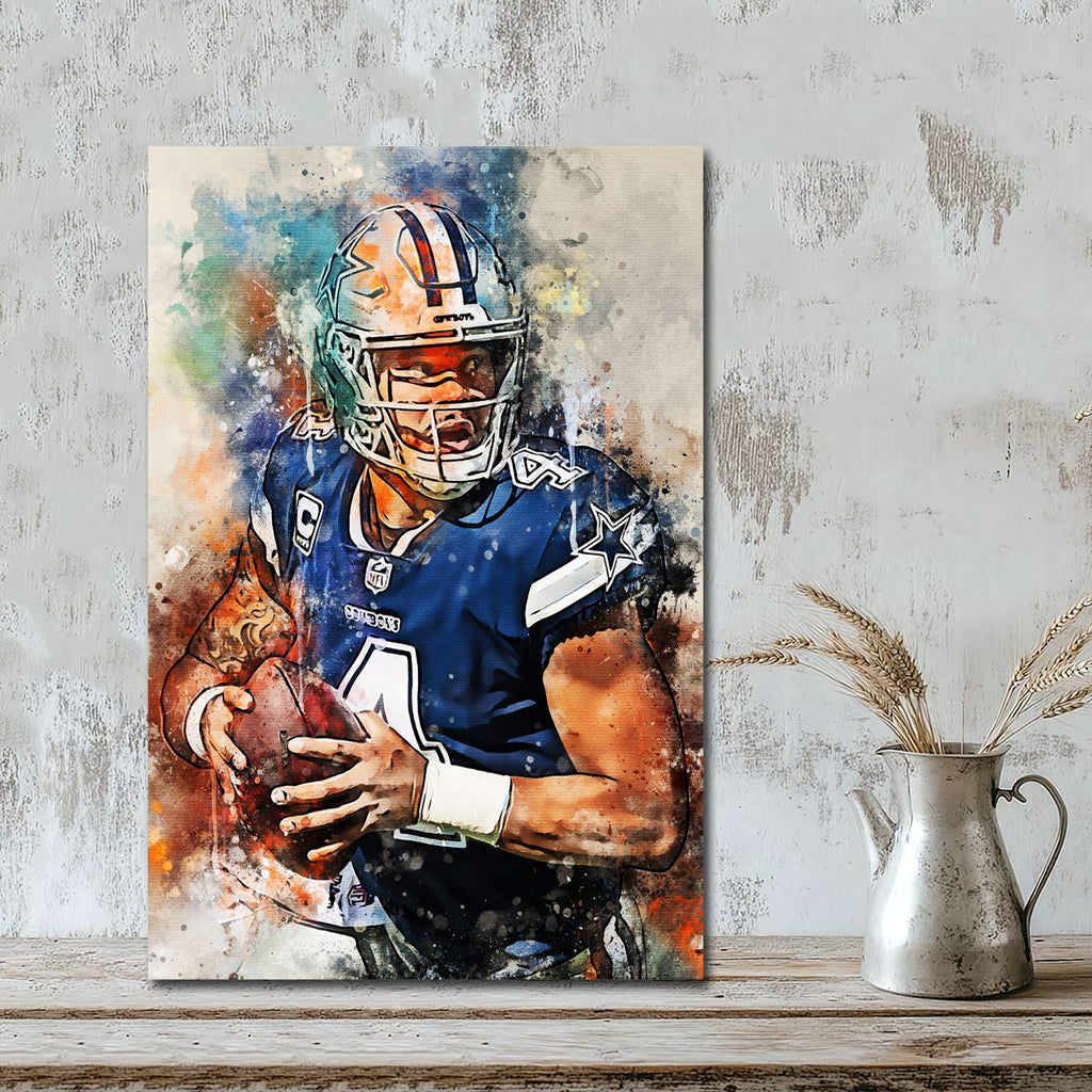 Dak Prescott Celebrity Sports Art Poster School Dining Room Decoration 2 Canvas Wall Art Poster Decor Gift
