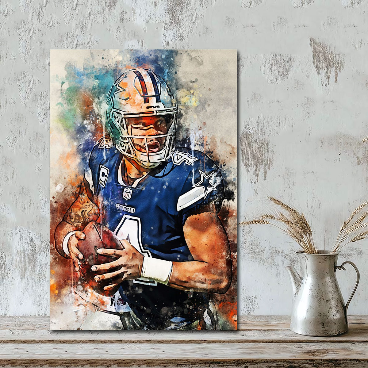Dak Prescott Celebrity Sports Art Poster School Dining Room Decoration 2 Canvas Wall Art Poster Decor Gift