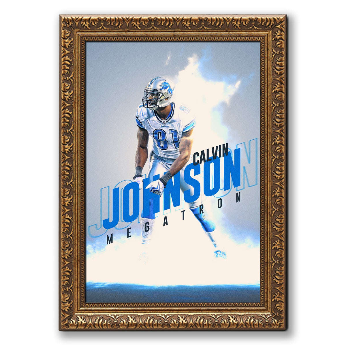Calvin Johnson Celebrity Sports Art Poster School Dining Room Decoration 3 Canvas Wall Art Poster Decor Gift