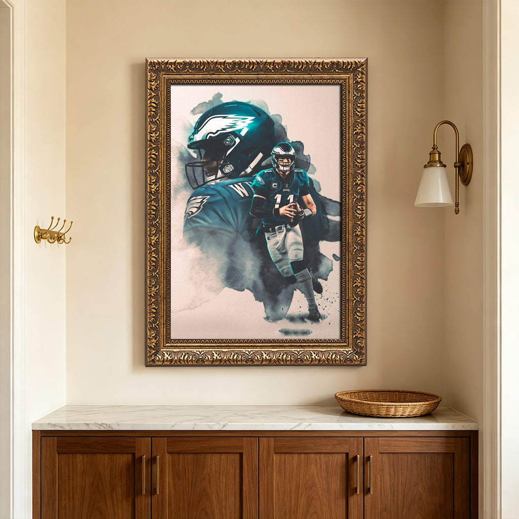 Carson Wentz Art Sports Decorative Poster School Dormitory 3 Canvas Wall Art Poster Decor Gift